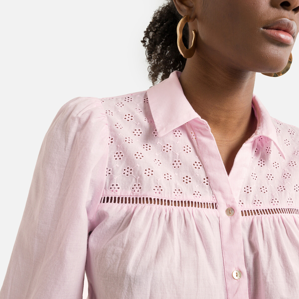 Блузка VERO MODA С рукавами 34 со сборками S розовый, размер S - фото 3