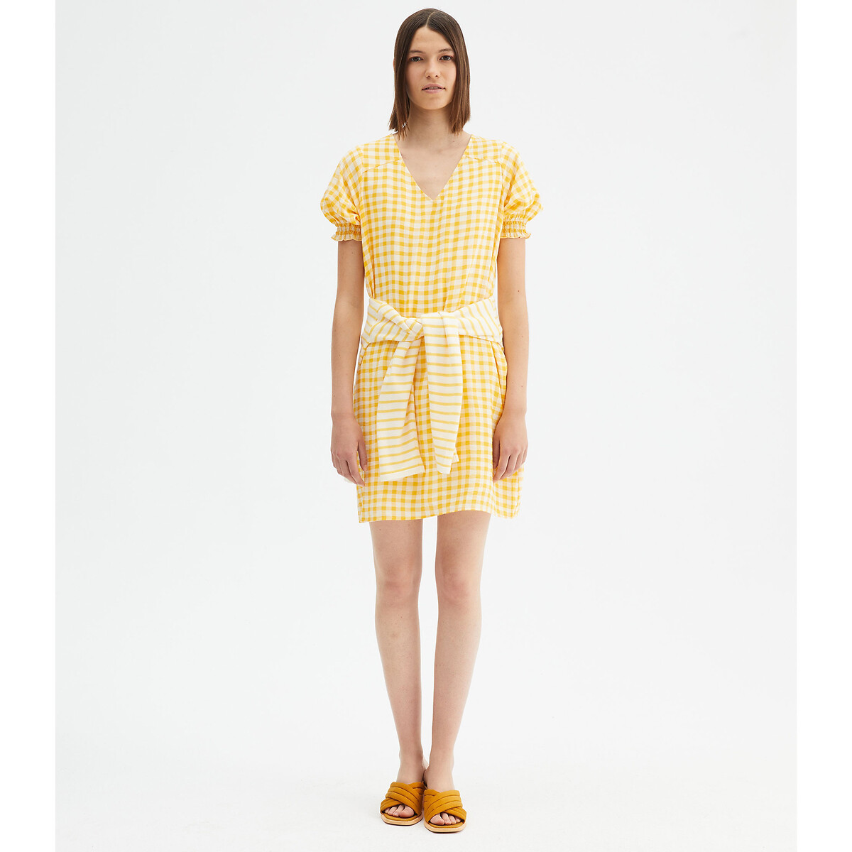 Платье Короткое принт виши XL желтый LaRedoute, размер XL - фото 5