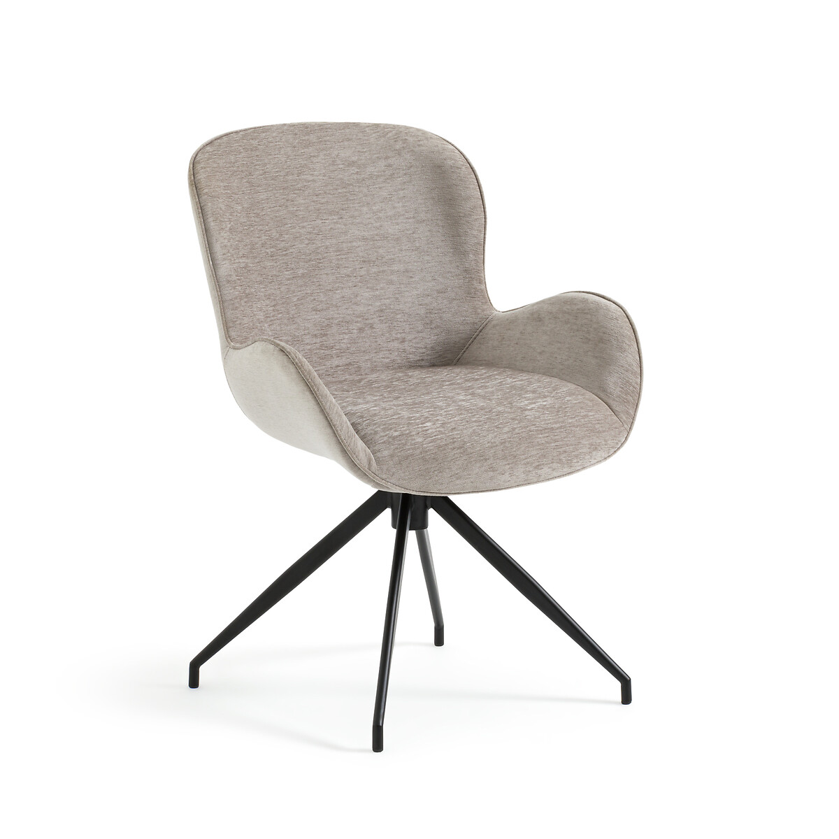 Кресло обеденное вращающееся с обивкой из велюра с эффектом синели Asyar единый размер серый кресло обеденное из двух материалов biface единый размер серый