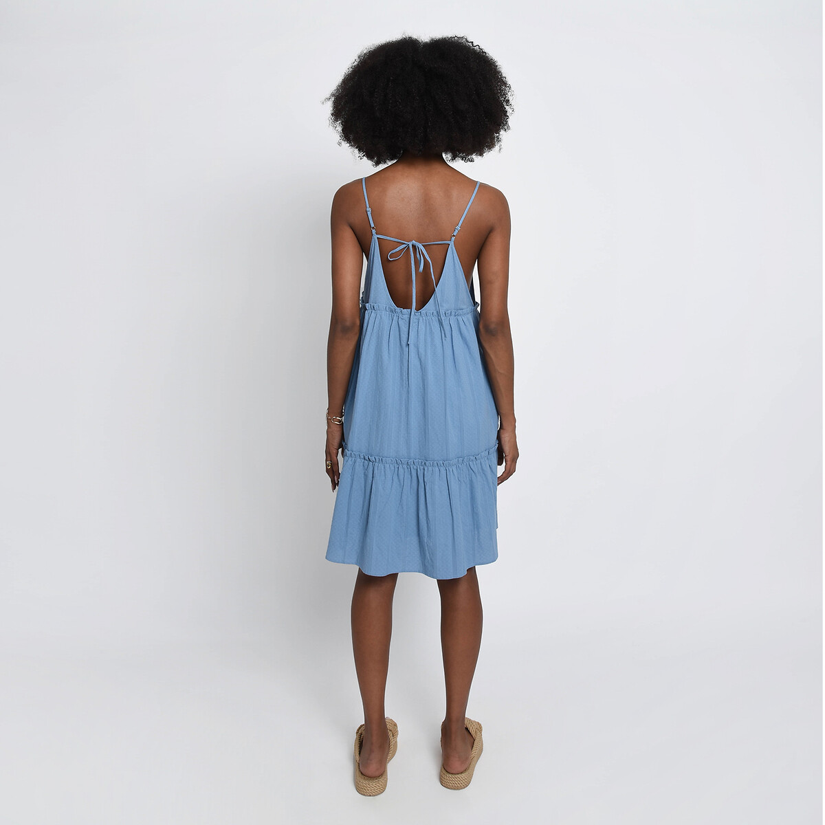 Платье На тонких бретелях расклешенное M синий LaRedoute, размер M - фото 3