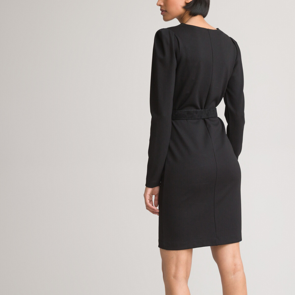 Платье LA REDOUTE COLLECTIONS Короткое облегающее с длинными рукавами 50 черный, размер 50 - фото 4