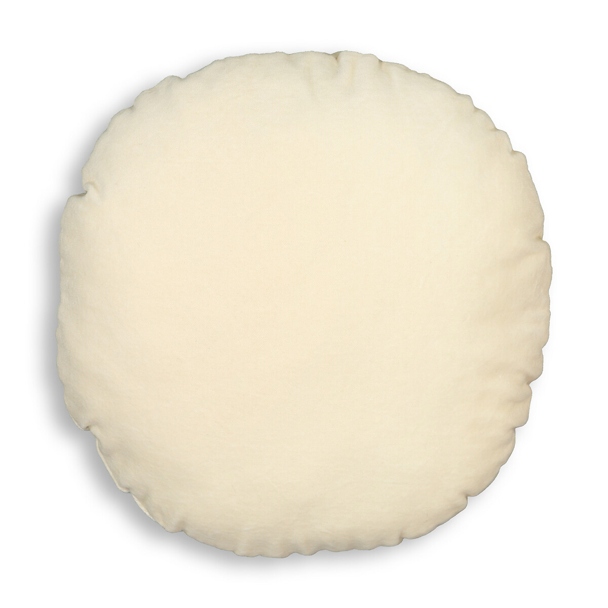 Круглая LaRedoute Вельветовая подушка  Velvet диаметр 35 см белый, размер диаметр 35 см - фото 2