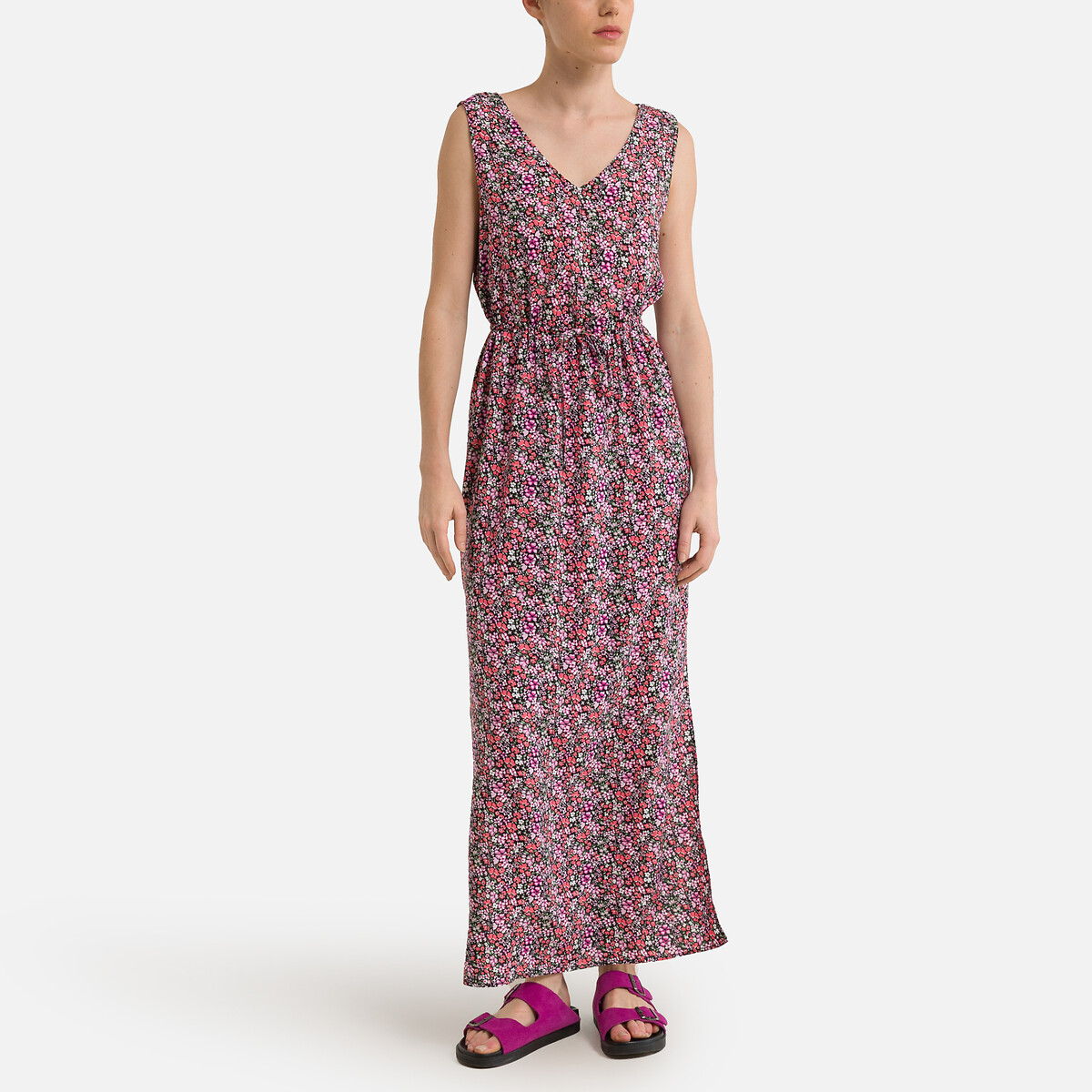 Платье Длинное с принтом и завязками S разноцветный LaRedoute, размер S - фото 1