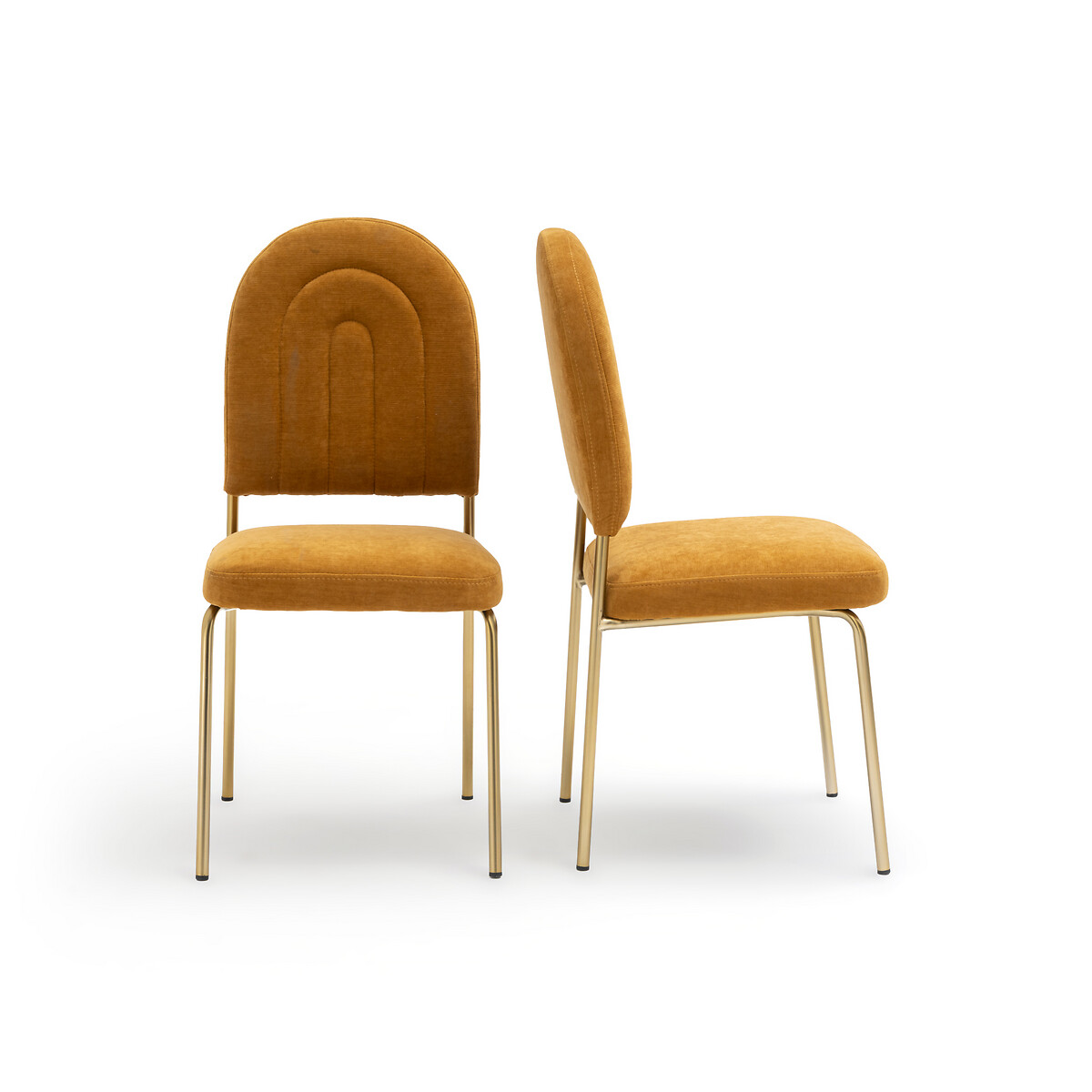 Комплект из 2 стульев из LaRedoute Велюра Rainbow единый размер желтый - фото 2