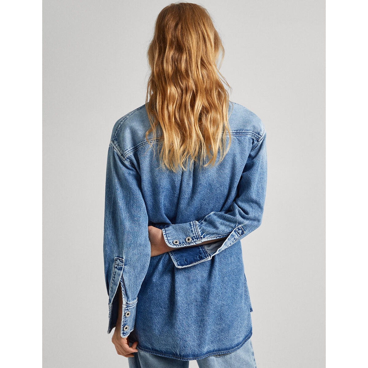 Куртка из джинсовой ткани с завязками  XS/S синий LaRedoute, размер XS/S Куртка из джинсовой ткани с завязками  XS/S синий - фото 3