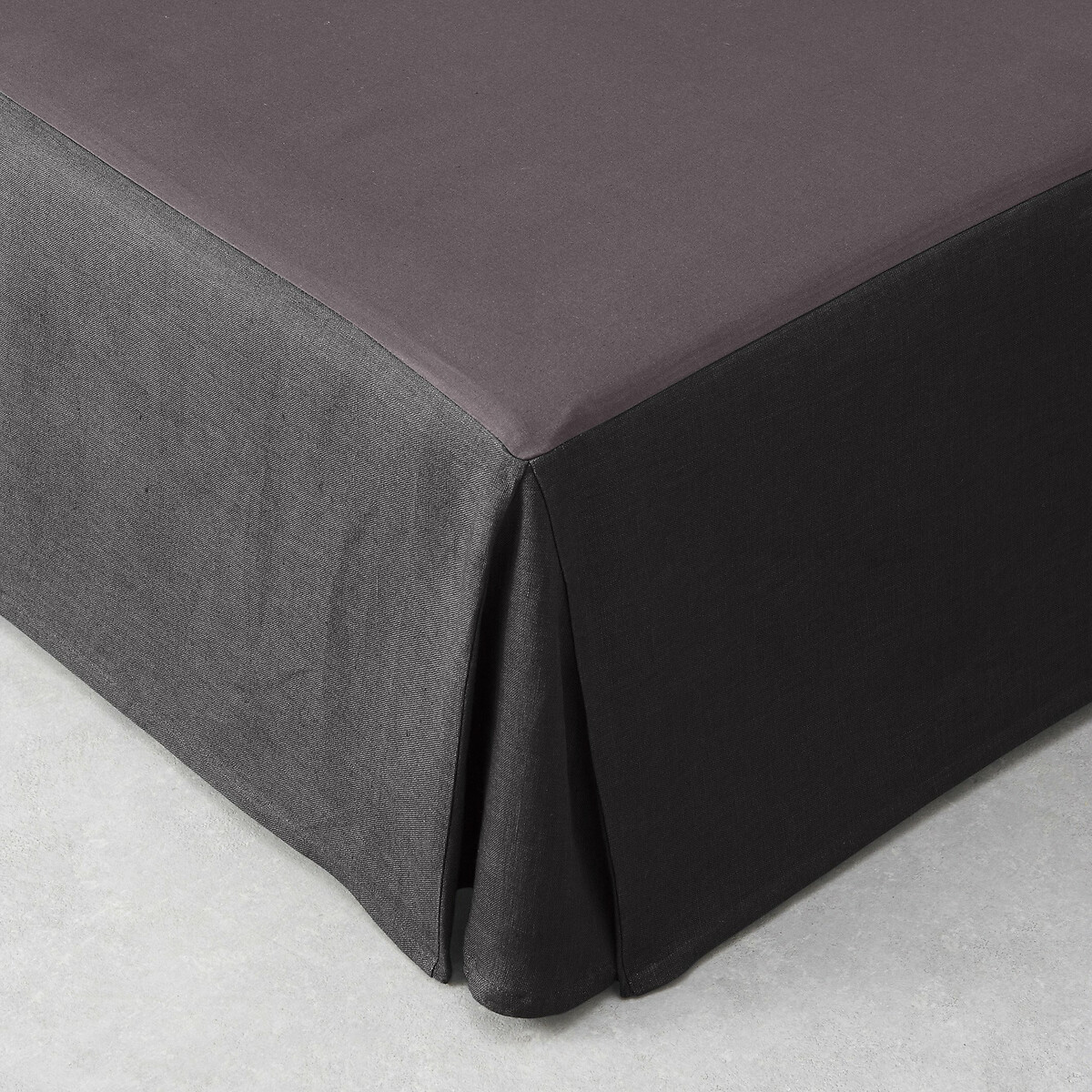 Чехол LaRedoute Для кровати из льна Touril 90 x 190 см серый изголовье laredoute кровати из льна в115 см yliana 160 см бежевый