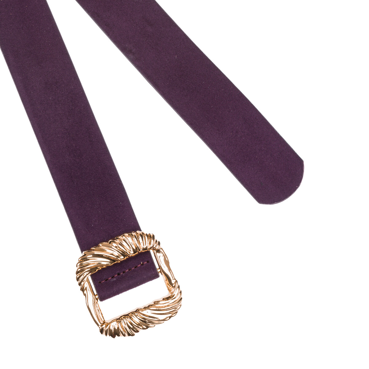 Ремень Широкий с декоративной пряжкой 110 см фиолетовый LaRedoute, размер 110 см - фото 2