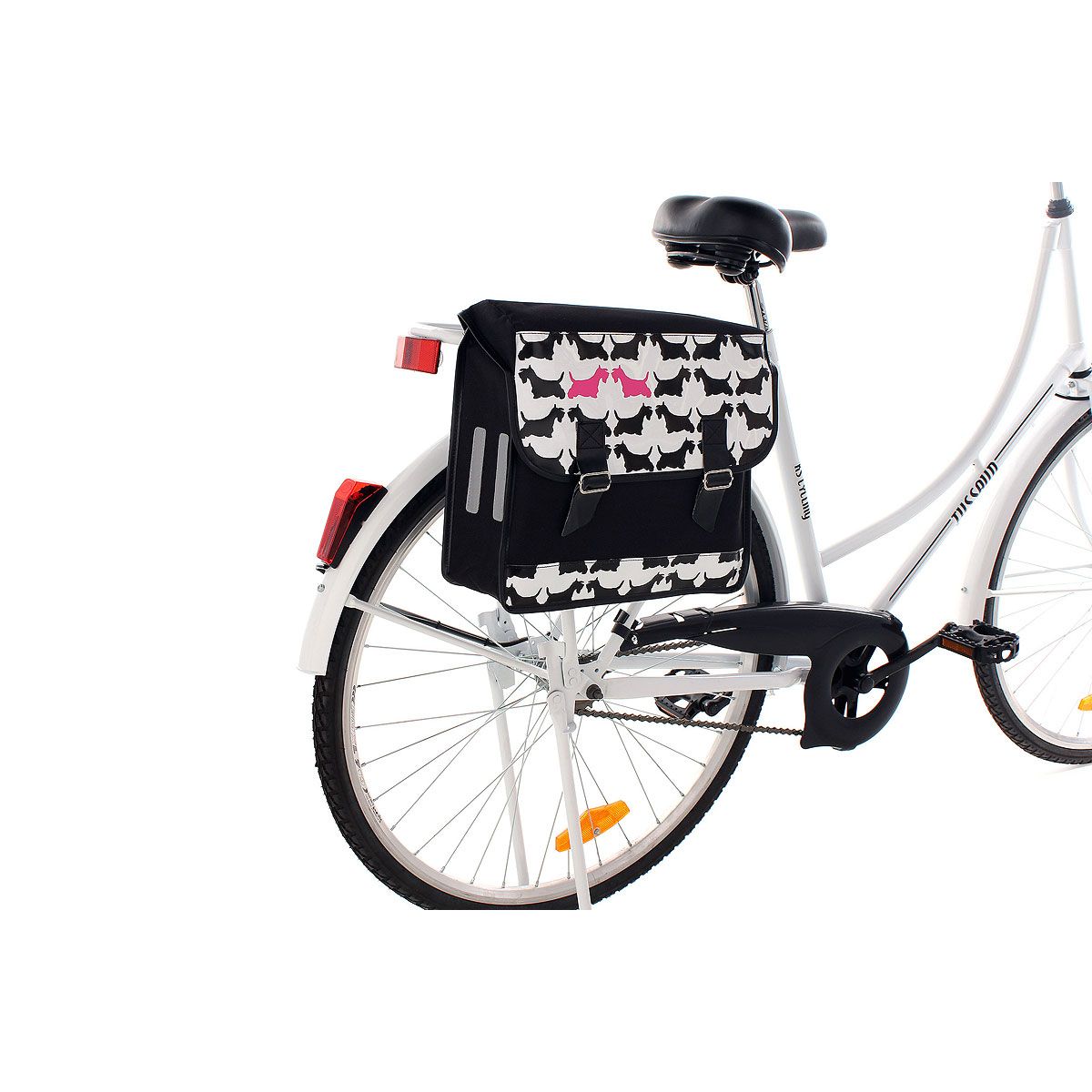 Sacoche porte-bagages motif Scottie noir