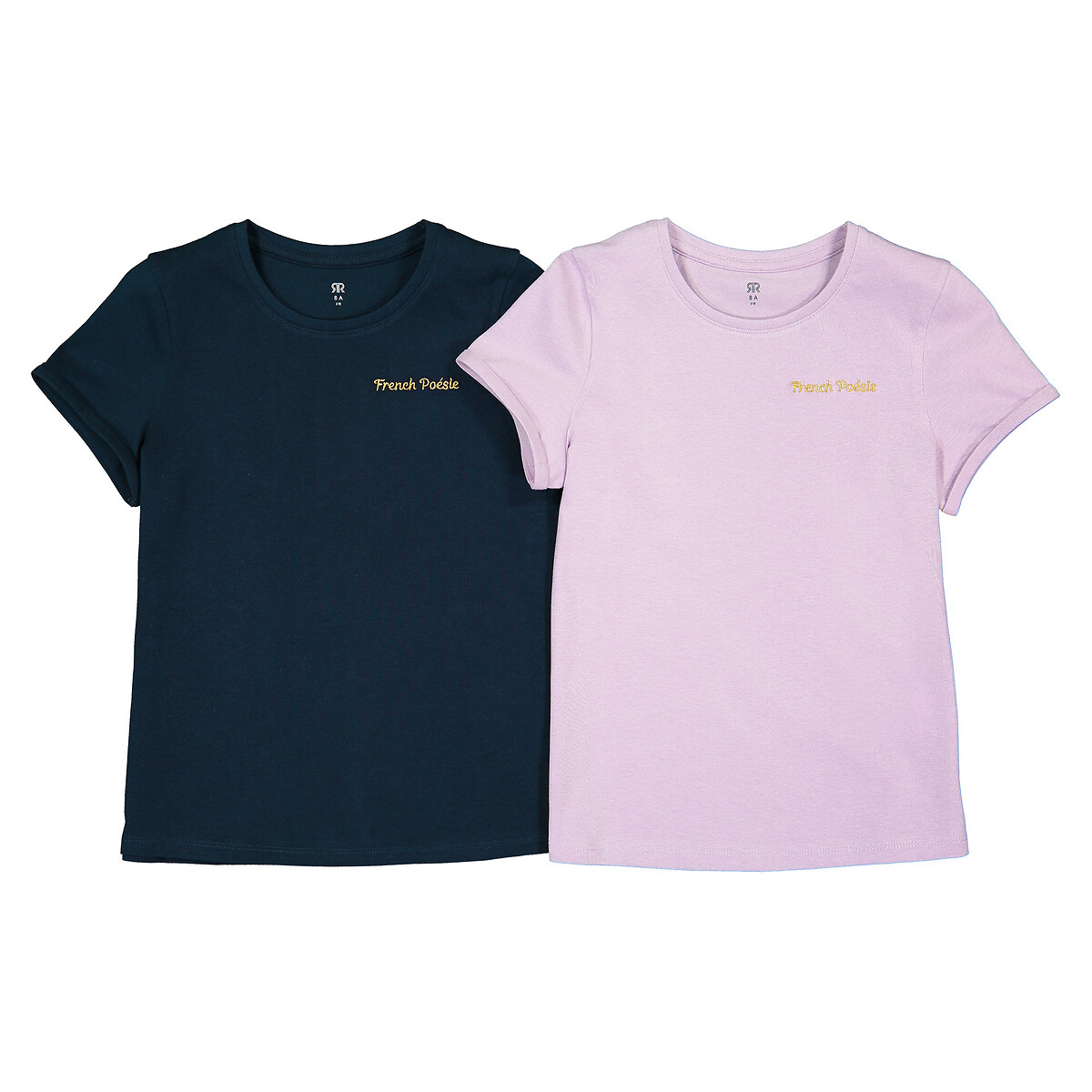 Комплект из 2 футболок из LaRedoute Биохлопка 3-12 лет 12 синий, размер 12