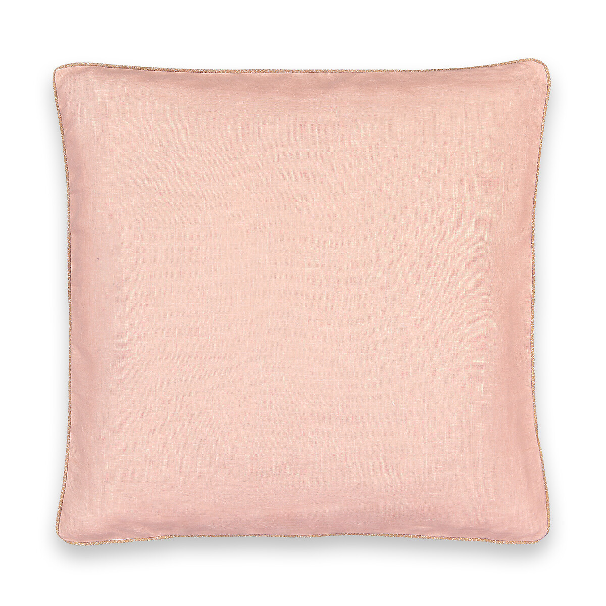 Наволочка LaRedoute Из стираного льна с отделкой косой бейкой золотого цвета Onega 45 x 45 см розовый, размер 45 x 45 см