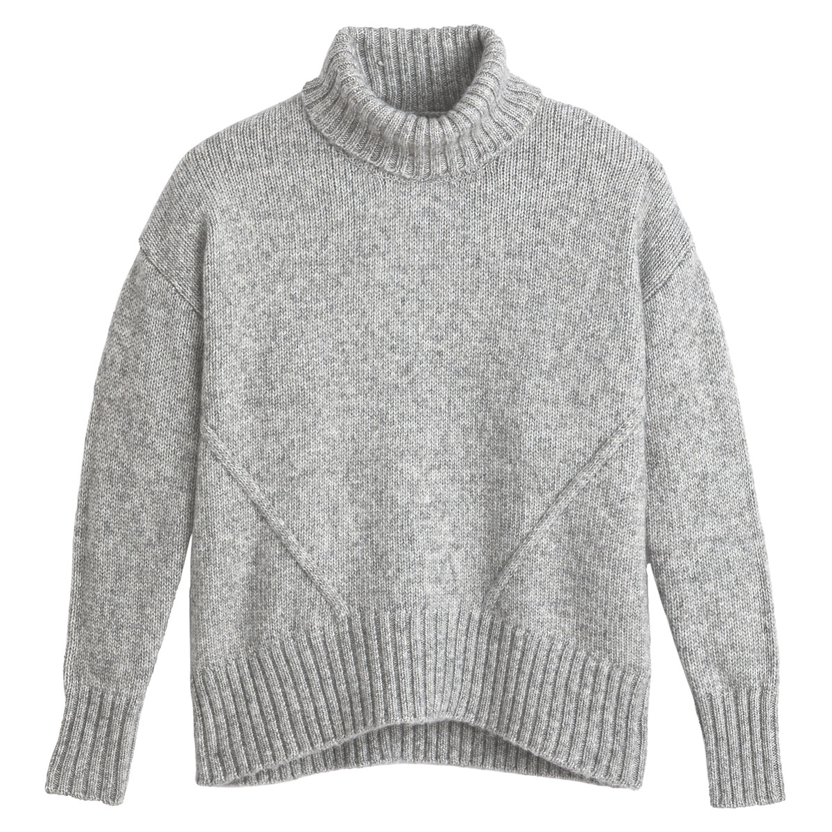 Пуловер LaRedoute С отворачивающимся воротником M серый, размер M - фото 5