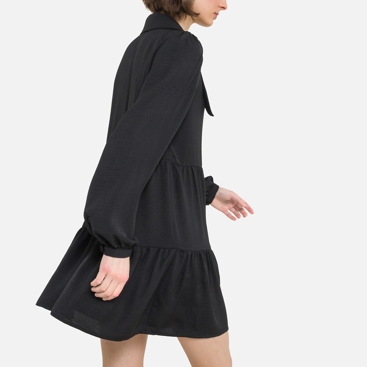 Платье LaRedoute Расклешенное V-образный заостренный вырез M черный, размер M - фото 4