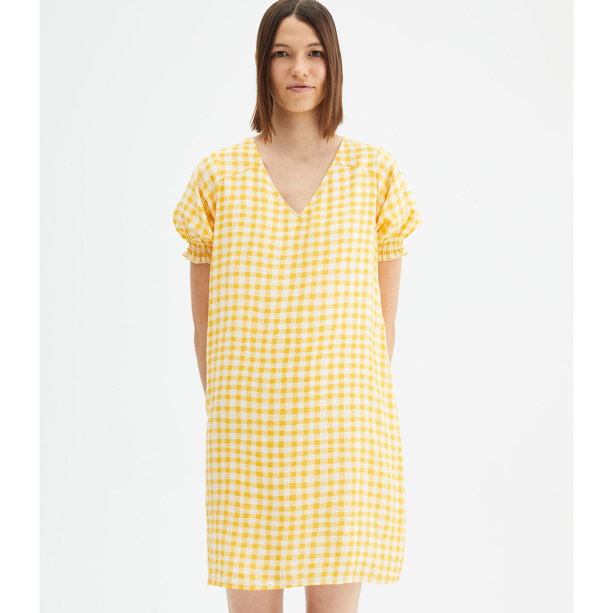 Платье Короткое принт виши XL желтый LaRedoute, размер XL - фото 1