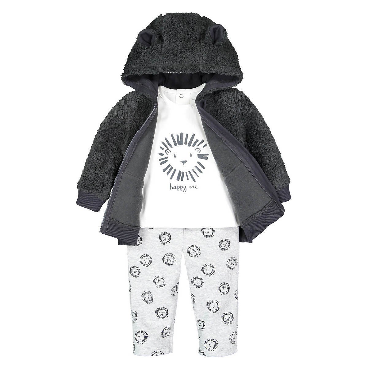 

Комплект из 3 предметов  LA REDOUTE COLLECTIONS, Бежевый, Мес - 3 года 1 год - 74 см бежевый