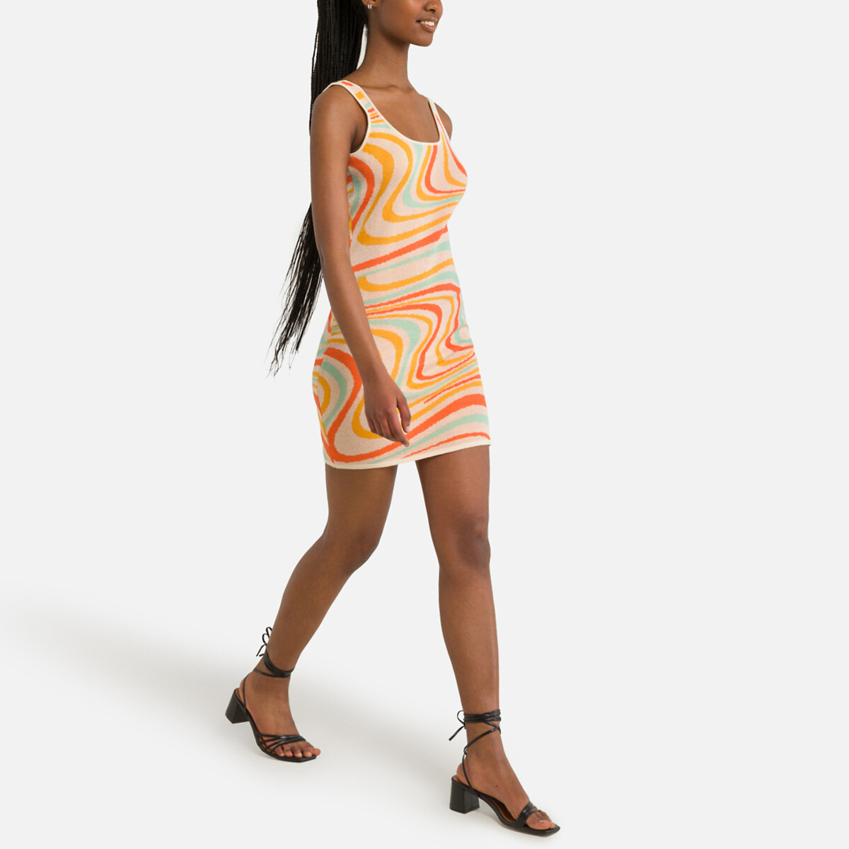 Платье Короткое с принтом S оранжевый LaRedoute, размер S - фото 2