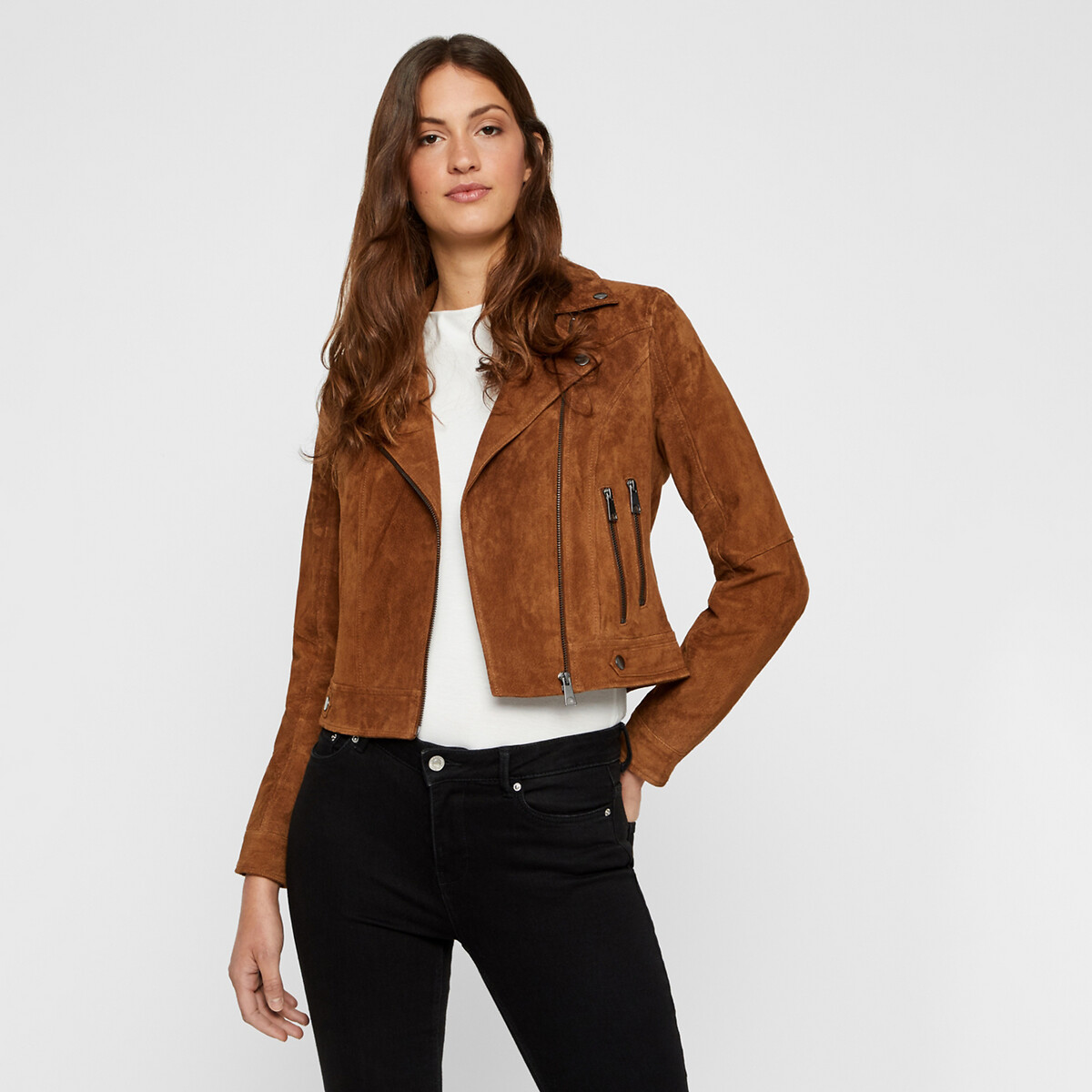 

Жакет LaRedoute, Каштановый, Из кожи XS каштановый