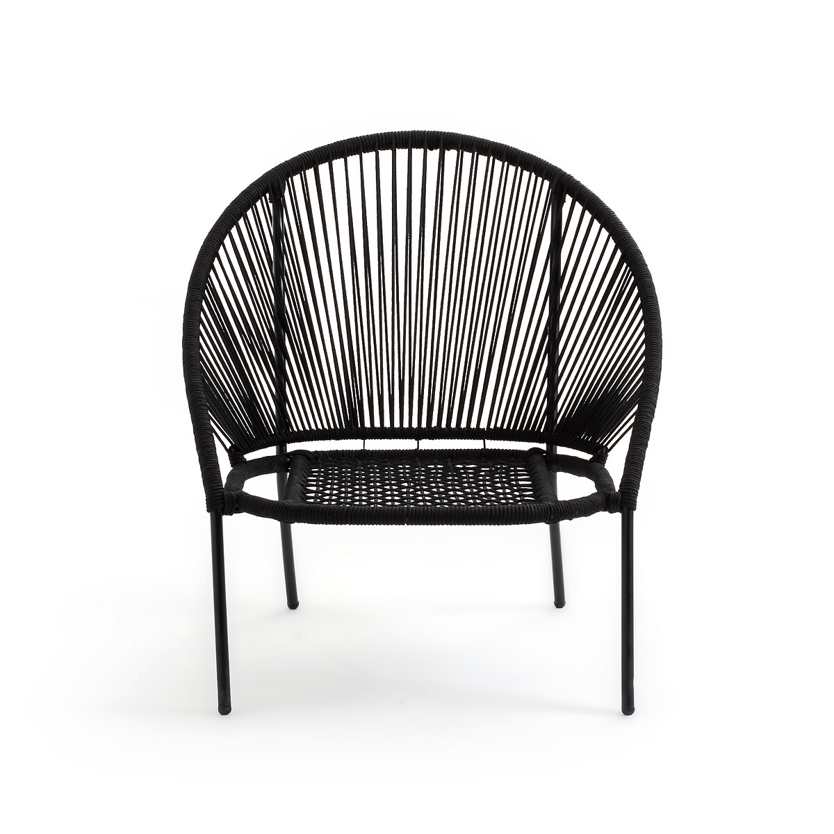 Кресло LaRedoute Садовое из металла и веревки San Monica единый размер черный - фото 3