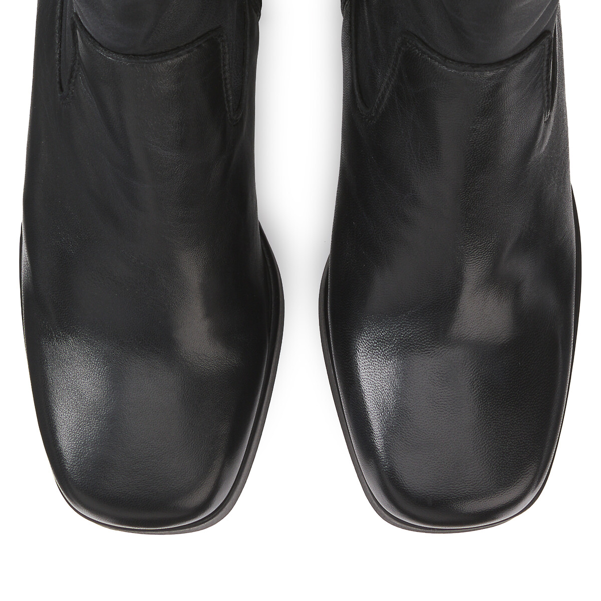 Ботинки из кожи на каблуке и платформе  39 черный LaRedoute, размер 39 - фото 3