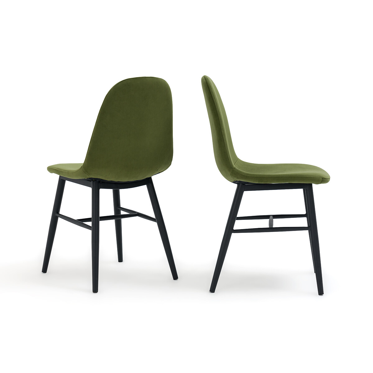 Комплект из двух стульев с LA REDOUTE INTERIEURS Обивкой из велюра Polina единый размер зеленый - фото 2