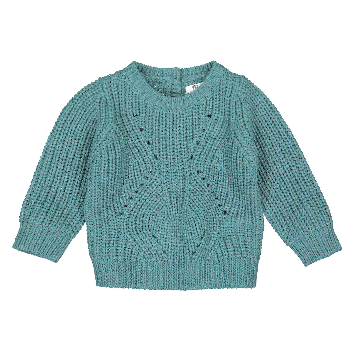 Пуловер La Redoute С круглым вырезом из трикотажа 3 мес-4 года 4 года - 102 см зеленый, размер 4 года - 102 см