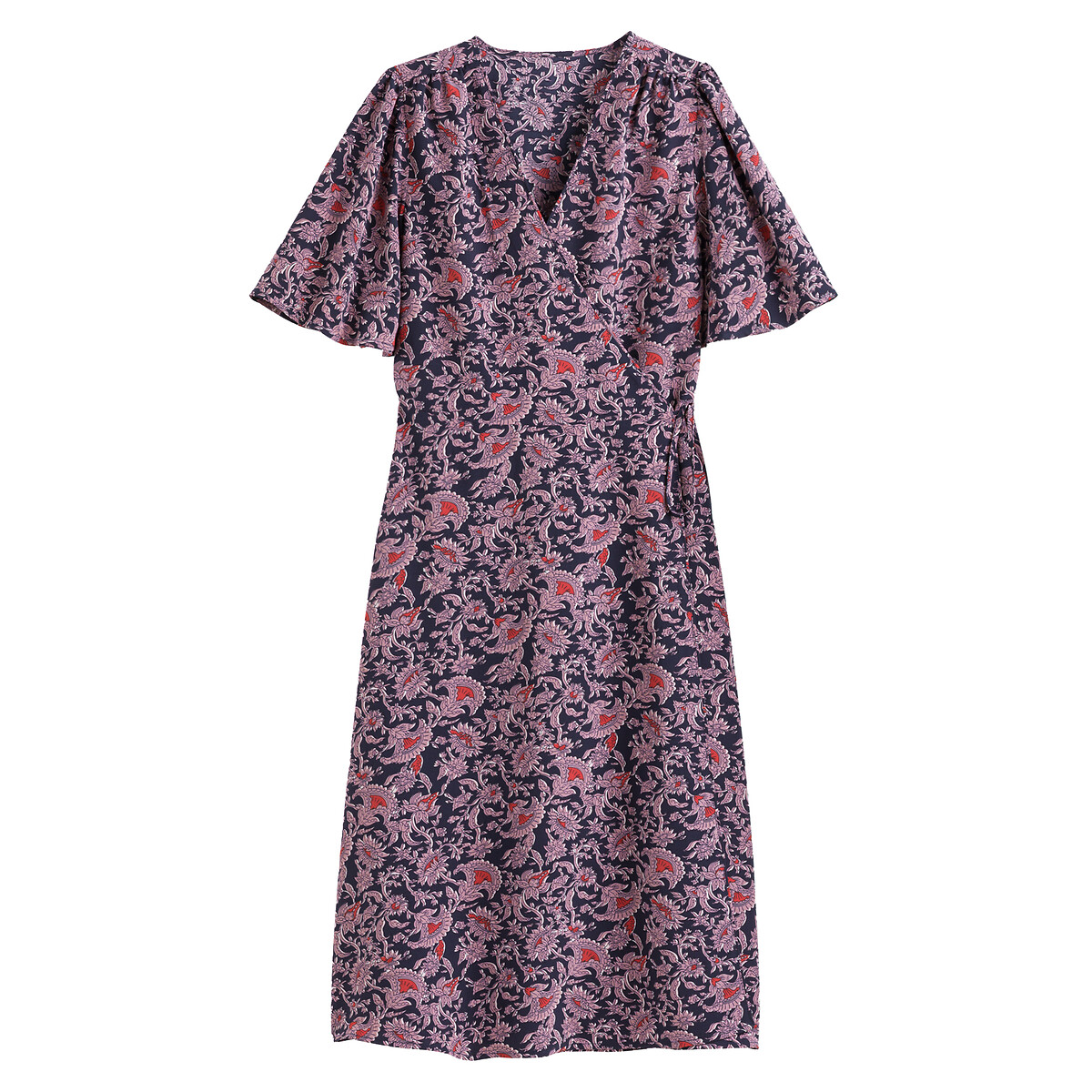 Платье С запахом короткие рукава-бабочки 40 черный LaRedoute, размер 40 - фото 5