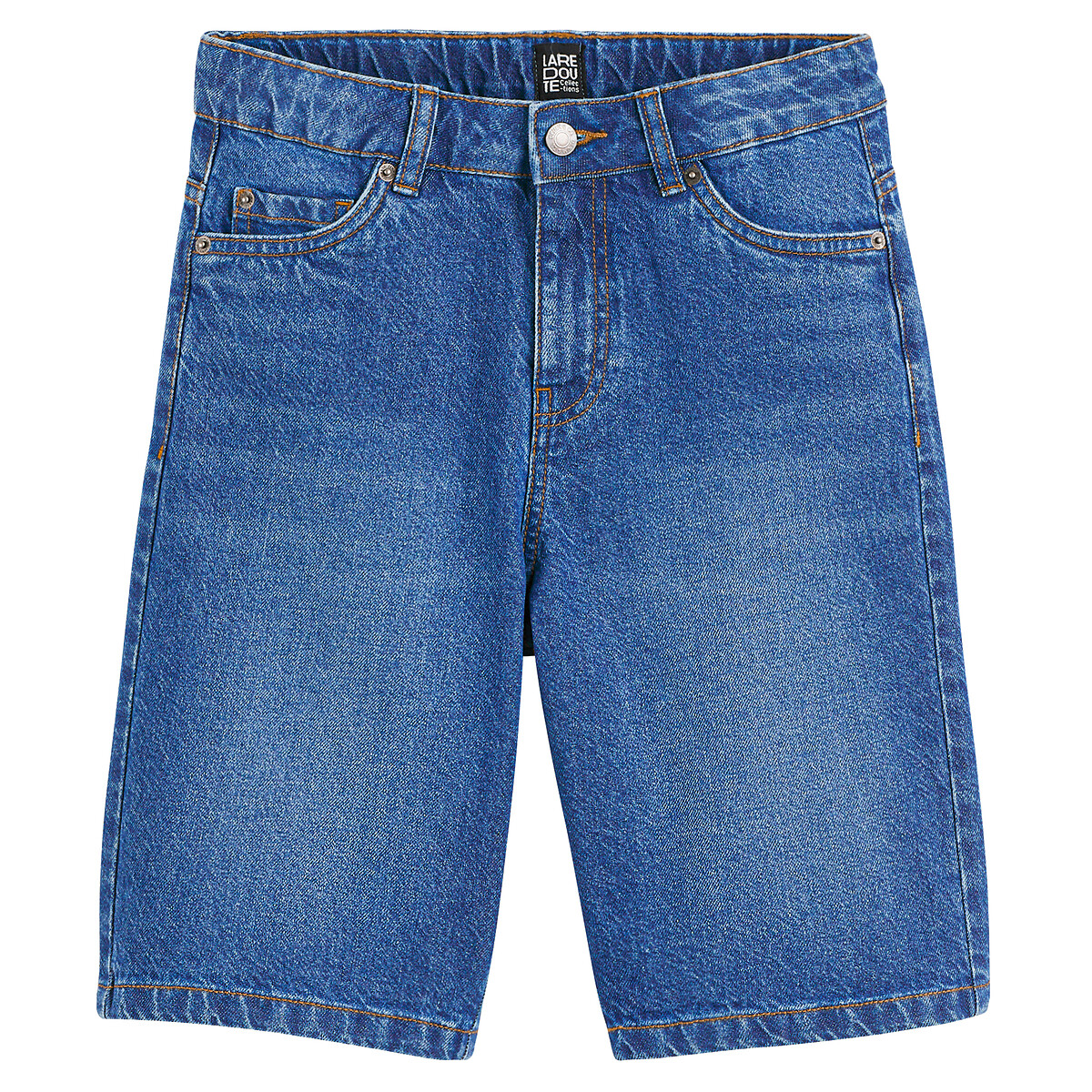 Бермуды из джинсовой ткани  M синий LaRedoute, размер M - фото 3