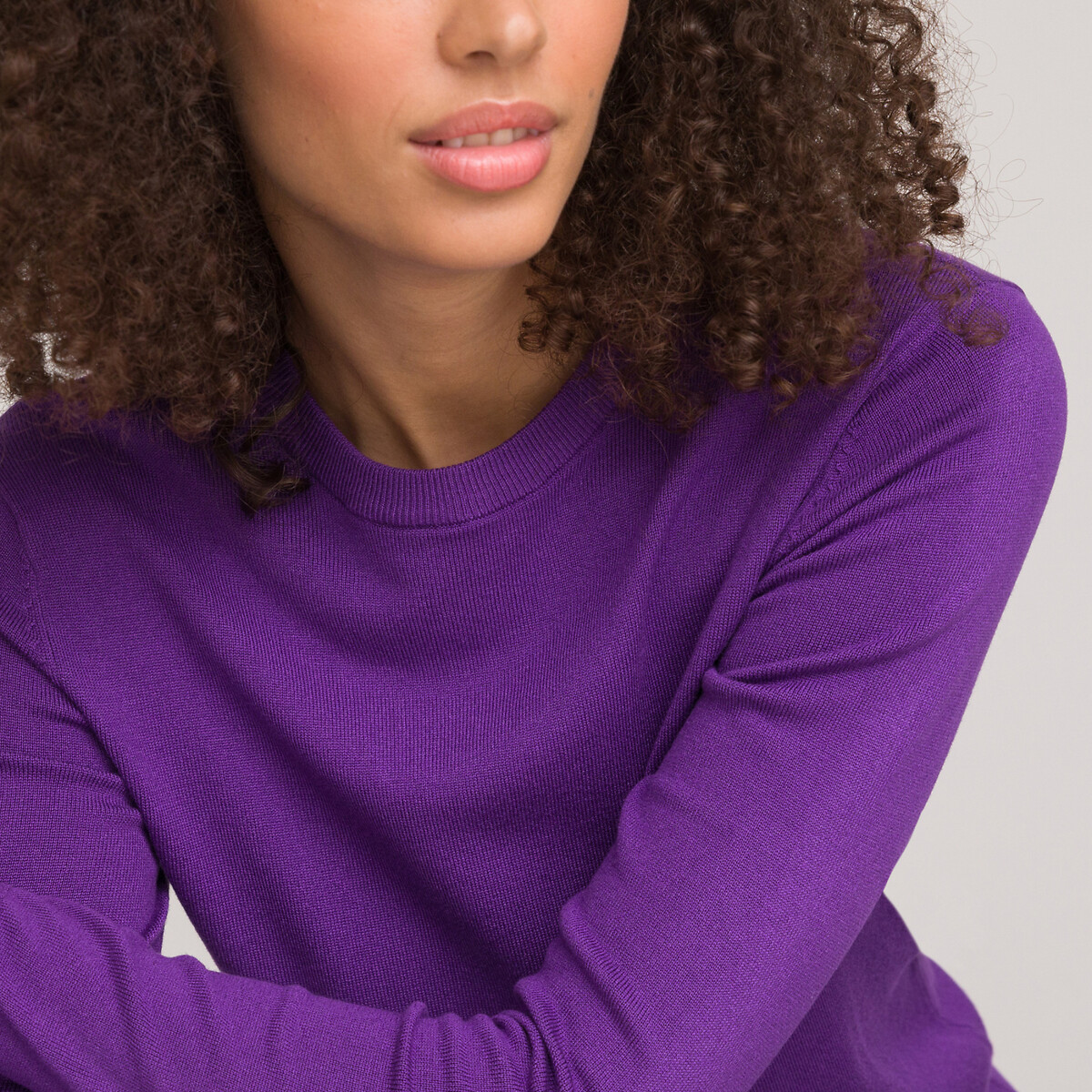 Пуловер базовый с длинными рукавами XS фиолетовый пуловер объемный с длинными рукавами cikoya xs s фиолетовый