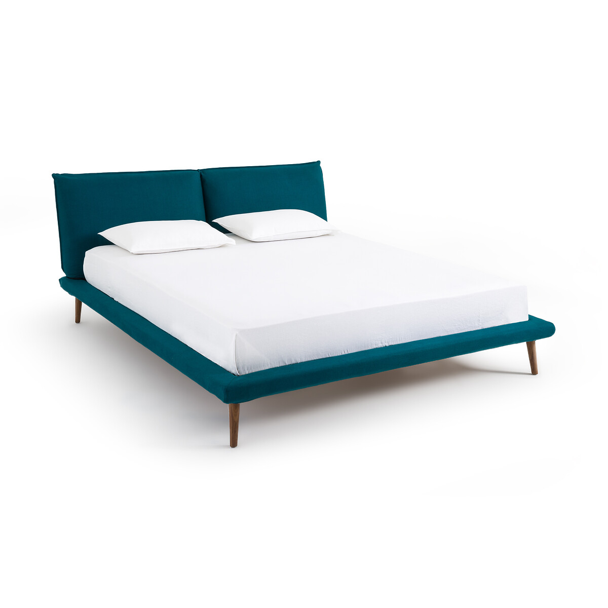 Кровать изо льна без кроватного основания Aurore дизайн Э  Галлина  160 x 200 см синий LaRedoute, размер 160 x 200 см