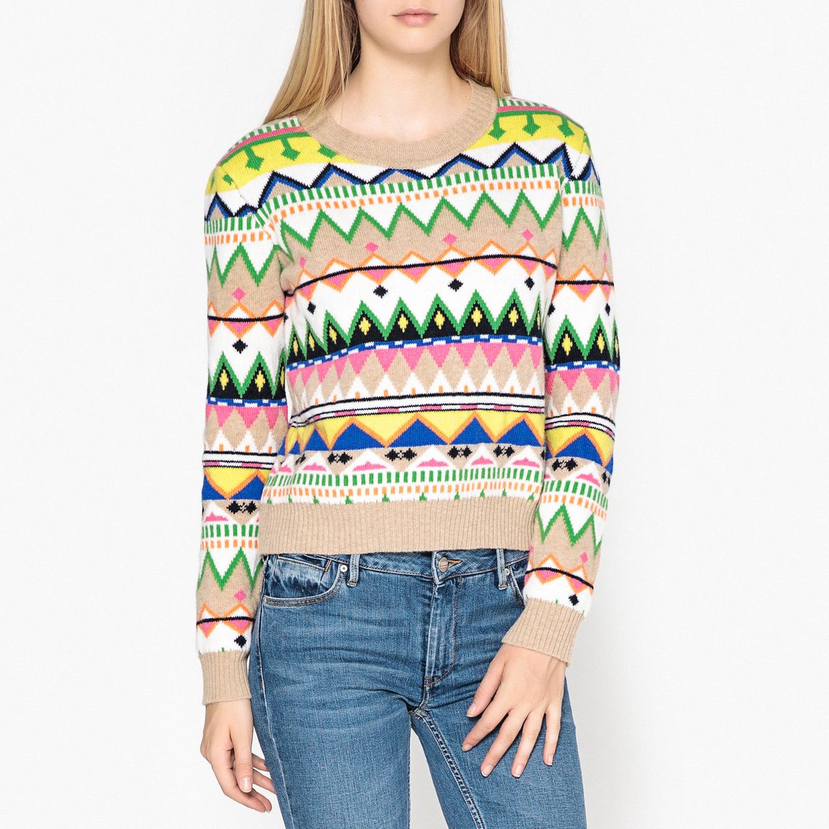 Pull col rond maille tricot JOSEPH