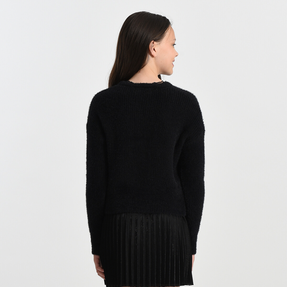Пуловер С V-образным вырезом 14 лет - 156 см черный LaRedoute, размер 14 лет - 156 см - фото 3
