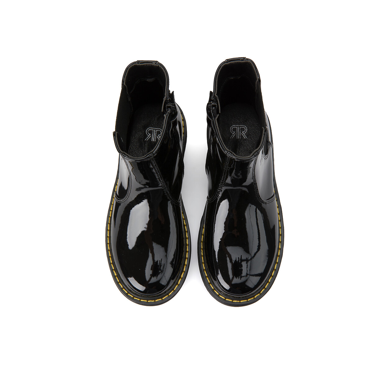 Ботинки Лакированные на молнии 34 черный LaRedoute, размер 34 - фото 3
