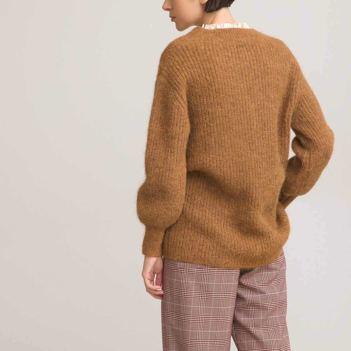 Пуловер LA REDOUTE COLLECTIONS С V-образным вырезом L каштановый, размер L - фото 4