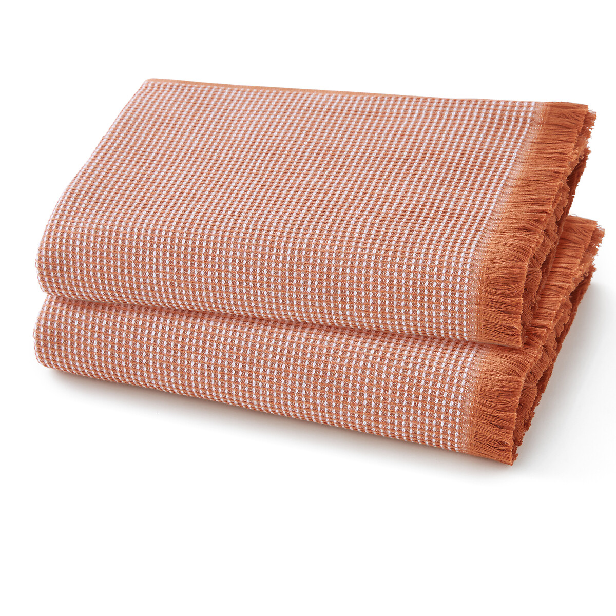 Комплект из 2 полотенец из Вафельной ткани 380г Jalapa 50 x 100 см каштановый