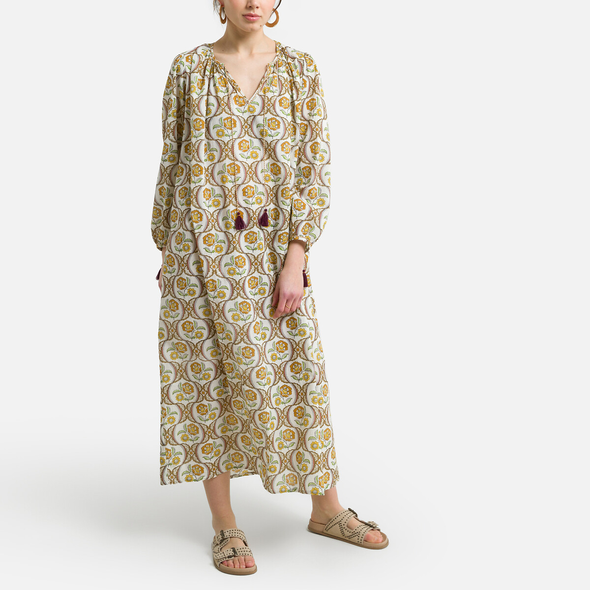 Платье ANTIK BATIK Длинное с рисунком 48 желтый, размер 48 - фото 1