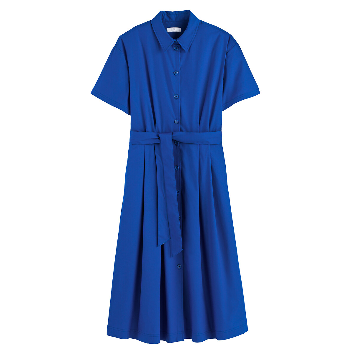 Платье-рубашка Длинное с ремешком 40 синий LaRedoute, размер 40 - фото 5