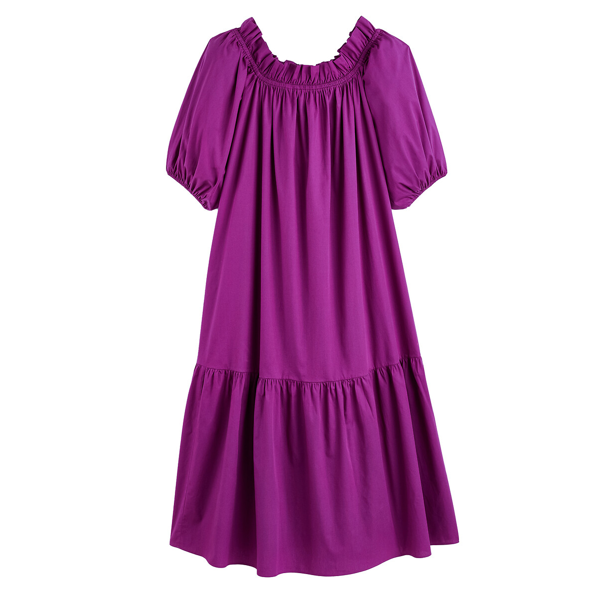 Платье Длинное круглый вырез короткие рукава с напуском 54 фиолетовый LaRedoute, размер 54 - фото 5