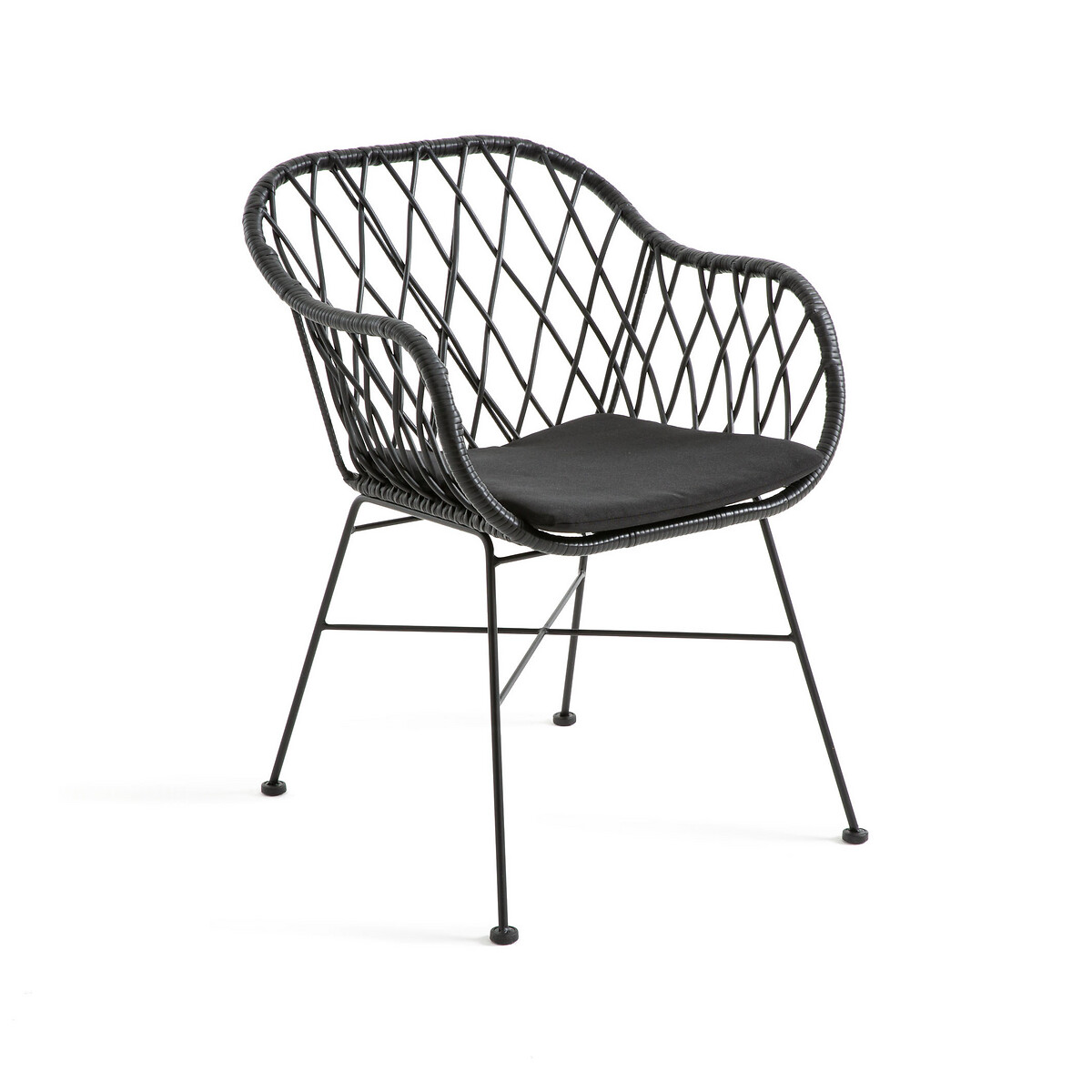 Кресло LaRedoute Садовое из плетеного пластика Rubis единый размер черный