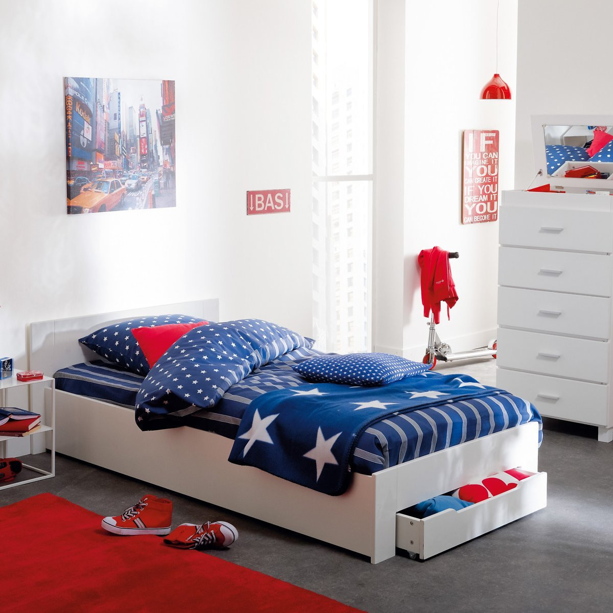 Кровать La Redoute -спальная с сеткой и ящиком Crawley 90 x 190 см белый, размер 90 x 190 см - фото 2