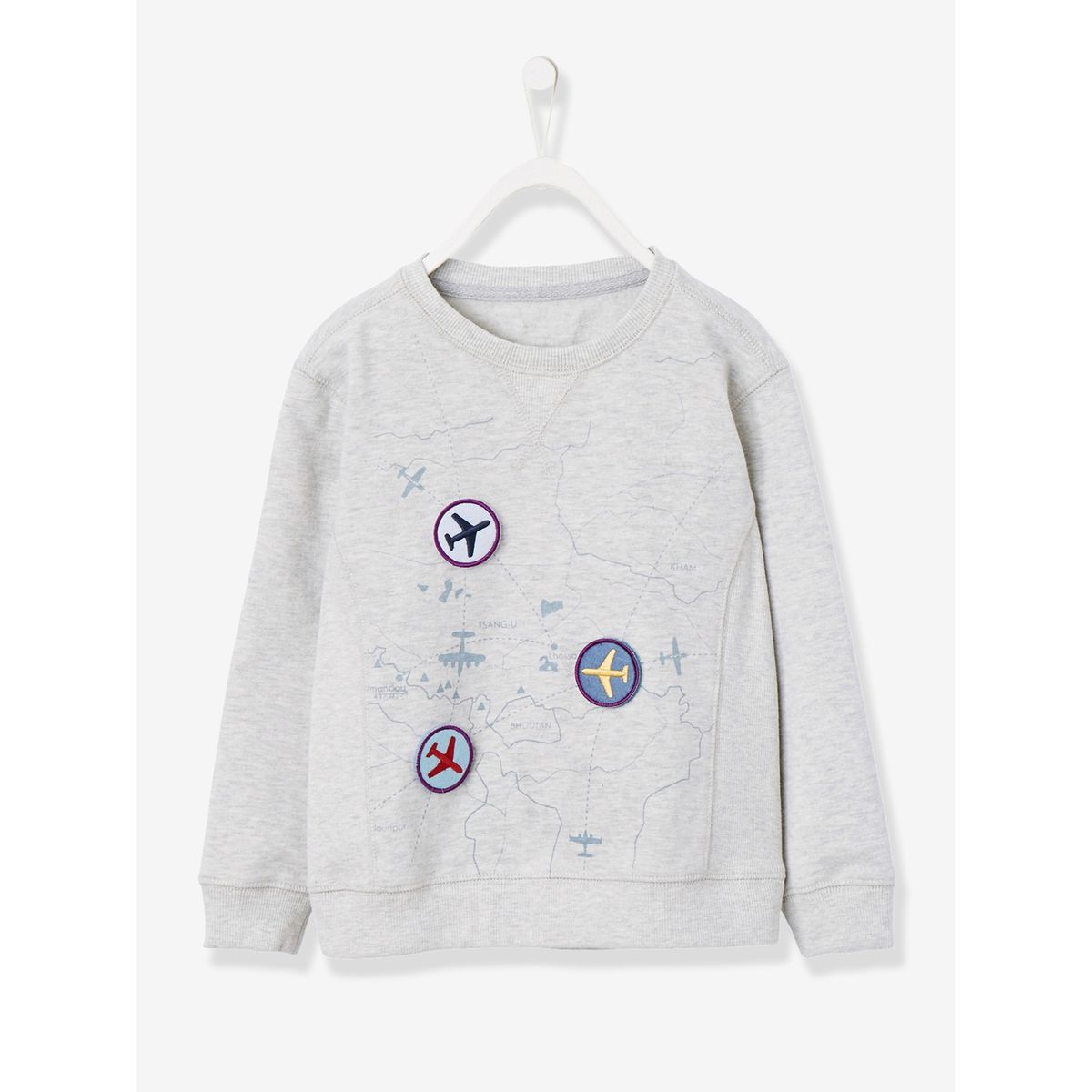 Sweat garçon avec badges amovibles