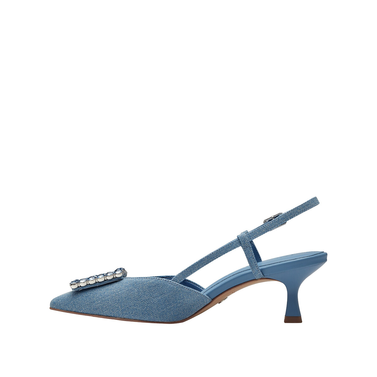 Туфли-лодочки slingback с заостренным мыском  36 синий LaRedoute, размер 36 - фото 4