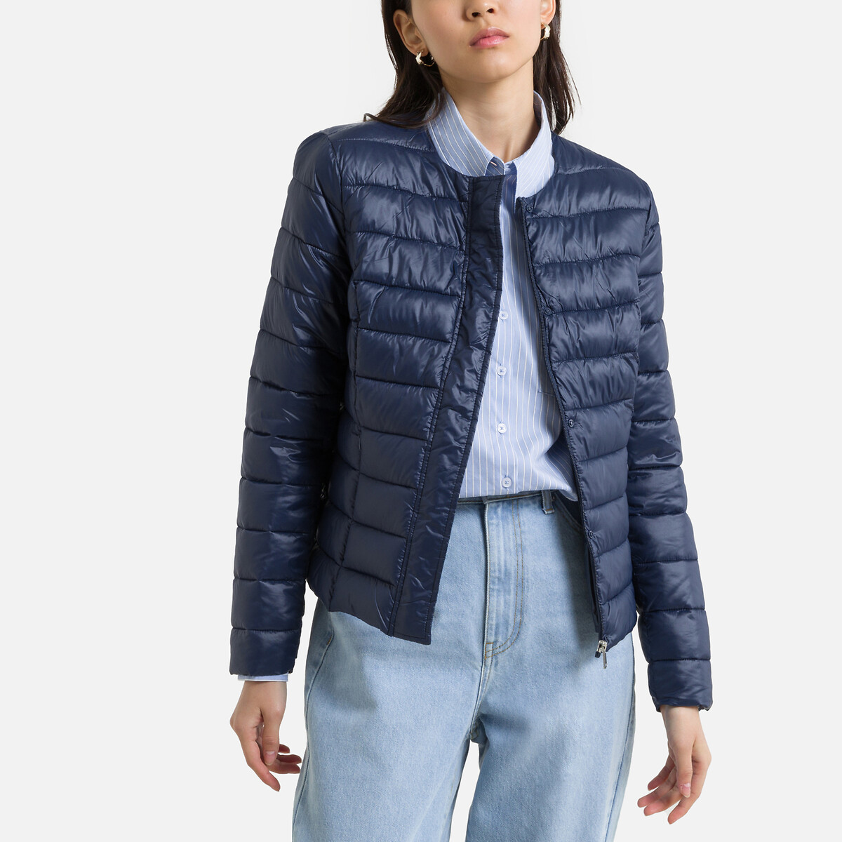 

Куртка LaRedoute, Синий, Куртка Стеганая круглый вырез XS синий