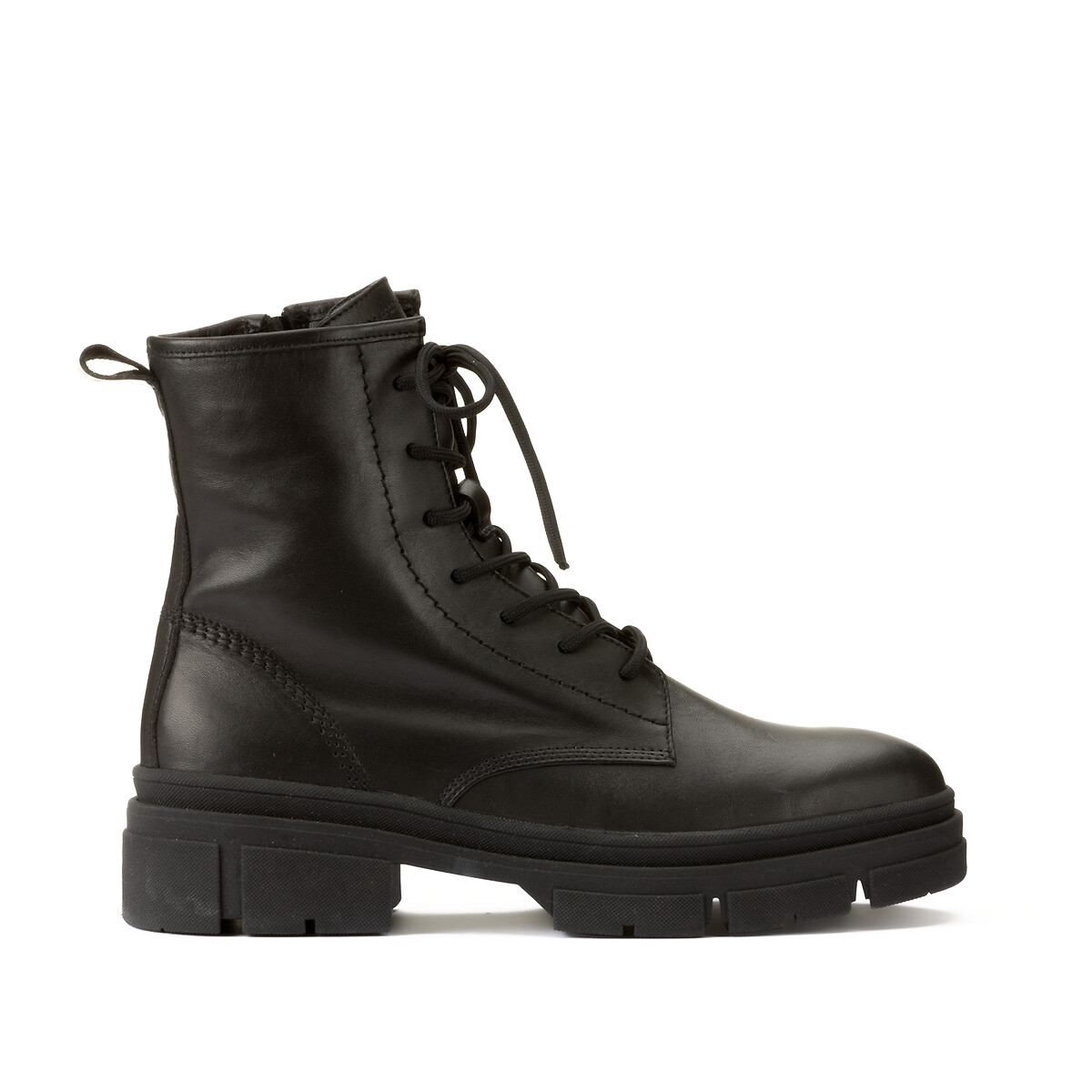 Ботинки TAMARIS Кожаные на шнуровке 37 черный, размер 37 - фото 1