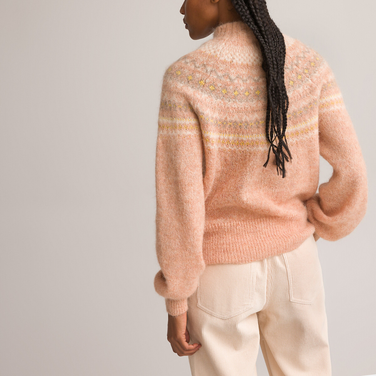 Пуловер С воротником-стойкой с жаккардовым узором L разноцветный LaRedoute, размер L - фото 4