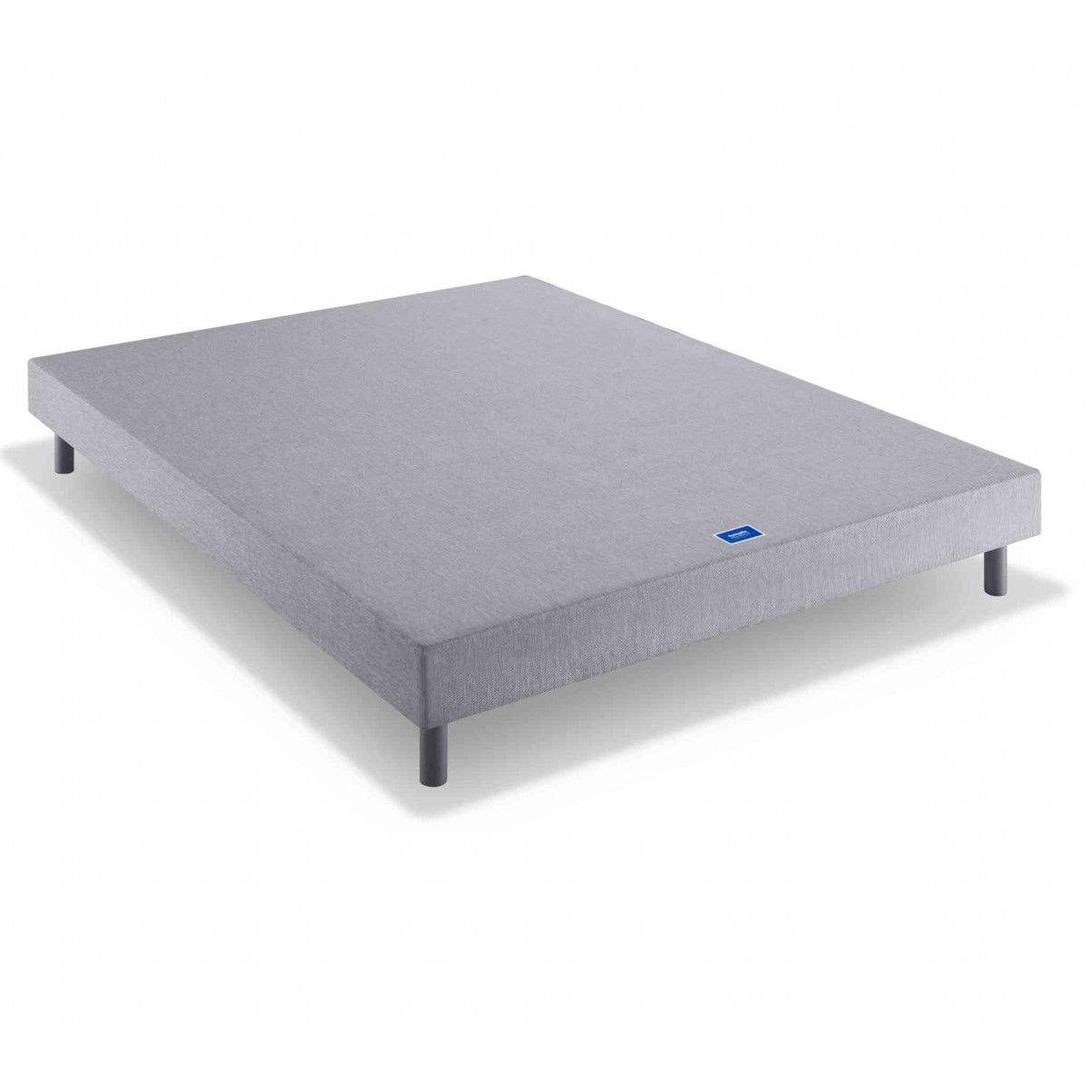 Sommier tapissier déco gris avec pieds inclus DUNLOSOM
