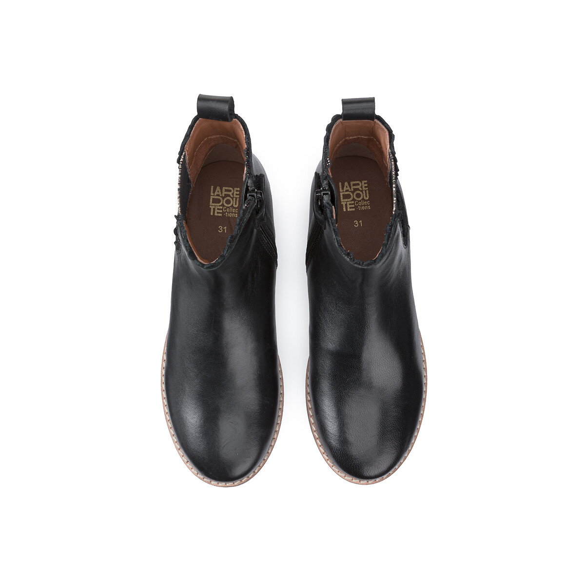 Ботинки-челси Из кожи 28 черный LaRedoute, размер 28 - фото 3