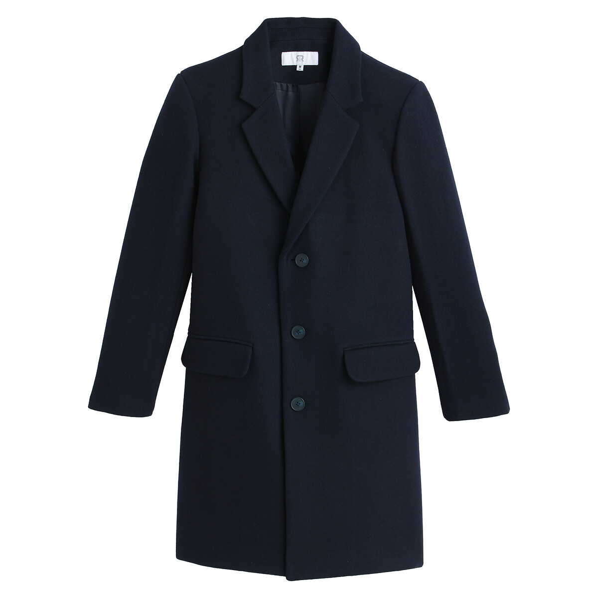 Пальто LaRedoute Средней длины с пиджачным воротником 3XL синий, размер 3XL - фото 5