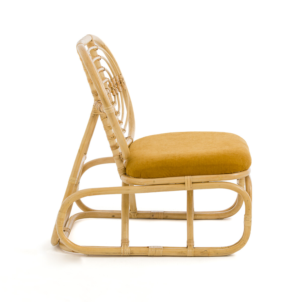 Кресло Из стеблей ротанга и велюра Dhony единый размер желтый LaRedoute - фото 3