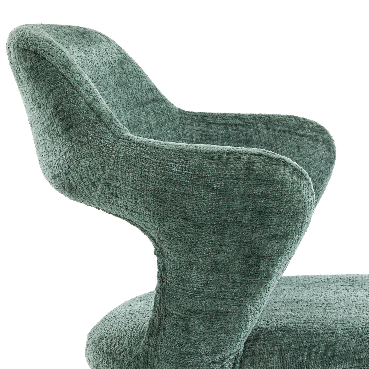 Кресло Обеденное вращающееся с эффектом синели Asyar единый размер зеленый LaRedoute - фото 4