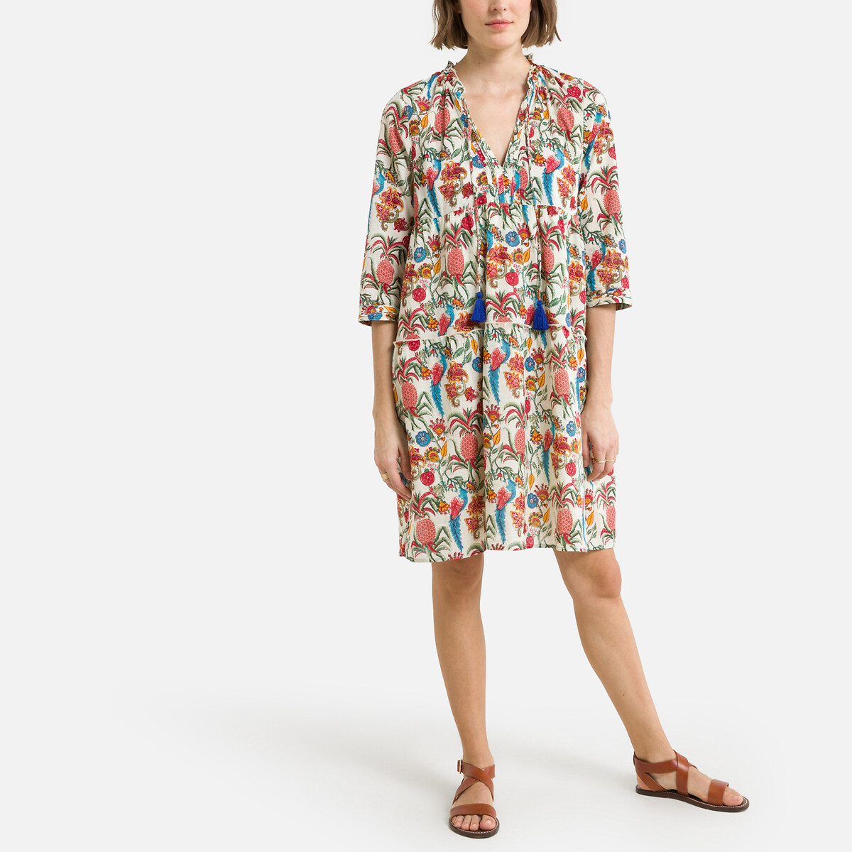 Платье LEON & HARPER Объемное с принтом RUDRA M разноцветный, размер M - фото 1