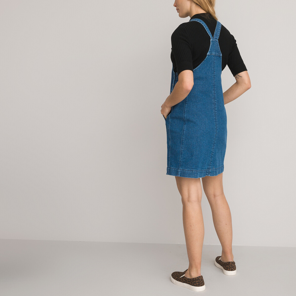 Платье-сарафан Для периода беременности из денима 40 синий LaRedoute, размер 40 - фото 4